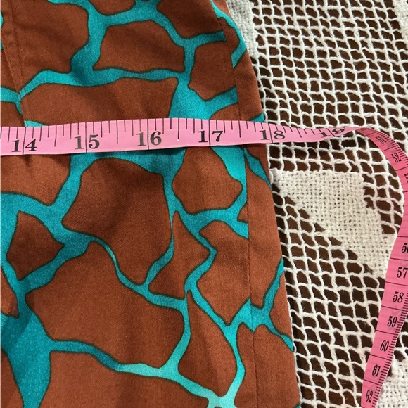 Anne Klein Brown and Teal Midi Dress - Picture 6 of 12